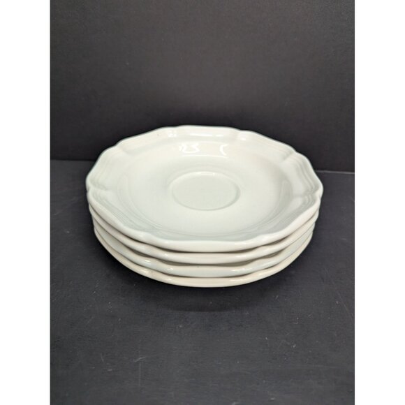 Mikasa French Countryside F9000 White Scalloped Edge 6 1/8" Saucer Set of 4 - Picture 8 of 9